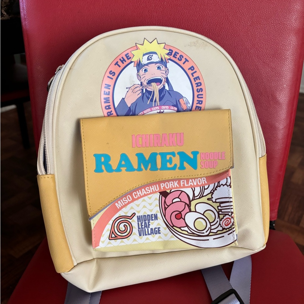 Cream and Yellow Backpack